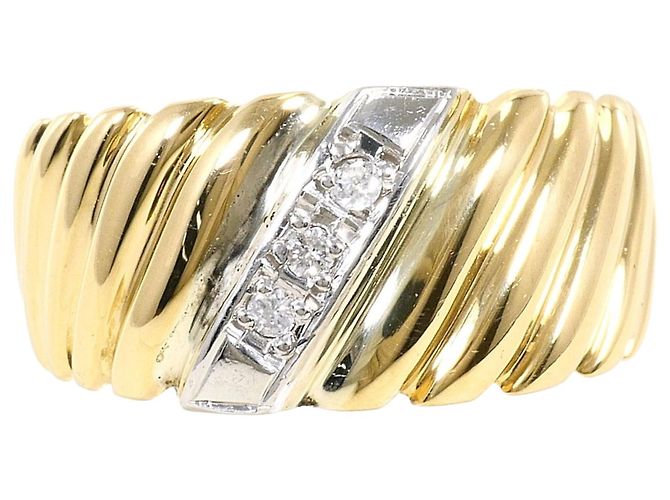 Autre Marque Ehering aus 18K Platin und Gelbgold mit Diamant Golden