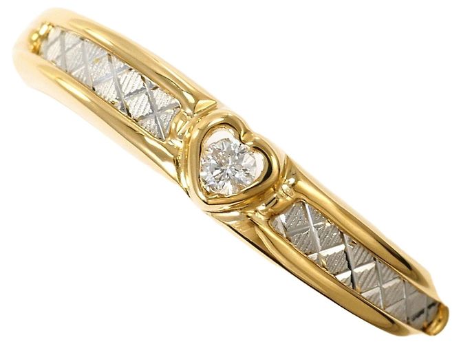 Autre Marque Ehering aus Platin und Gelbgold mit Diamant Golden