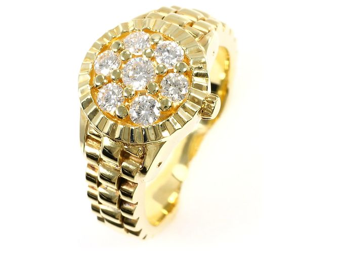 Autre Marque Ringband aus 14K Gelbgold mit Diamant Golden