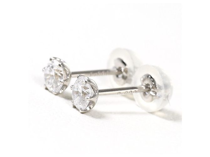Autre Marque PT900 Platin Diamant-Stecker-Ohrringe