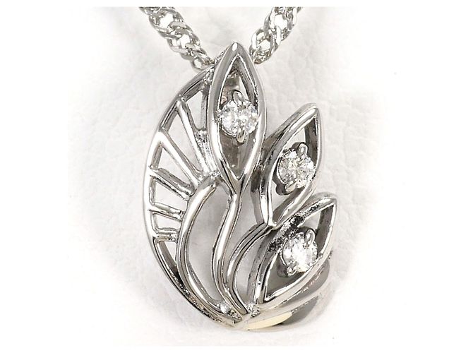 Autre Marque Colar de platina com diamante