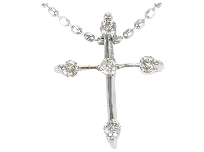 Autre Marque Halskette aus 18K Weißgold mit Diamant Golden