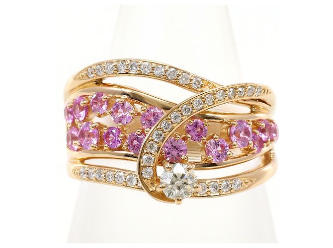 Autre Marque Ehering aus 18K Roségold mit Saphir und Diamant Golden