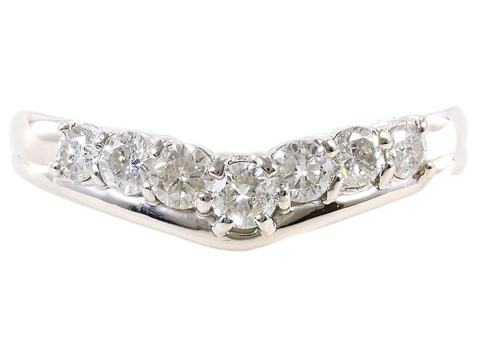 Autre Marque Anel aliança de platina com diamante