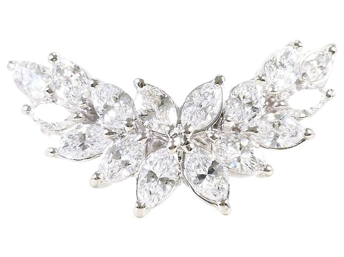 Autre Marque Platin-Bandring mit Diamant