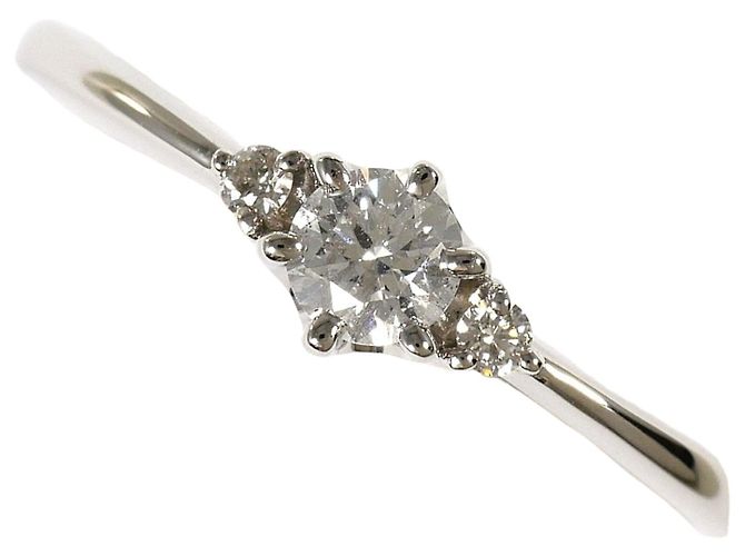 Autre Marque Anello fede in platino e diamanti