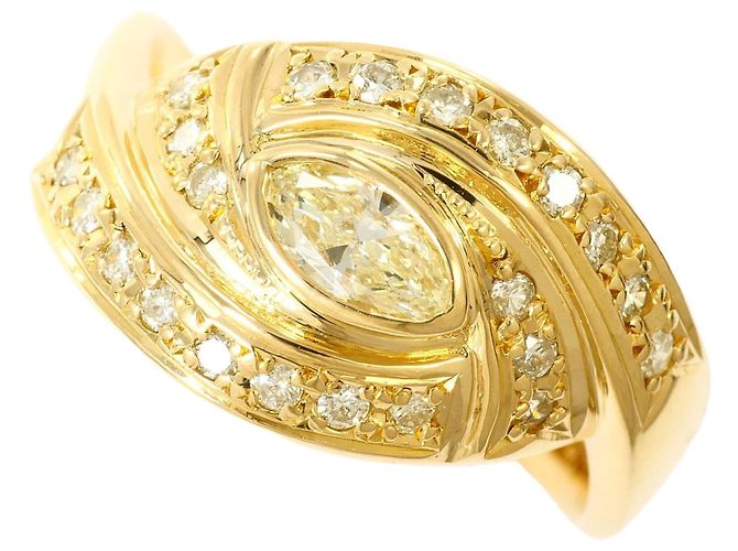 Autre Marque Ehering aus 18K Gelbgold mit Diamant Golden