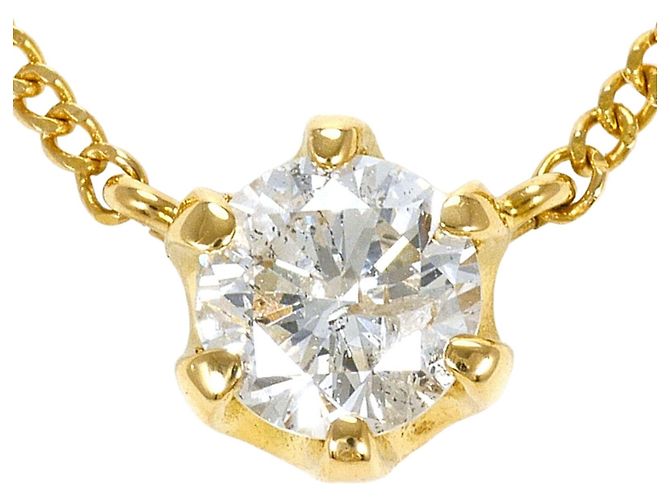 Autre Marque 18K Gelbgold-Halskette mit Diamant Golden