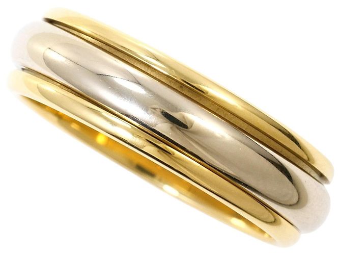 Autre Marque Anel de Aliança em Ouro 18K Ouro Branco e Ouro Amarelo Dourado