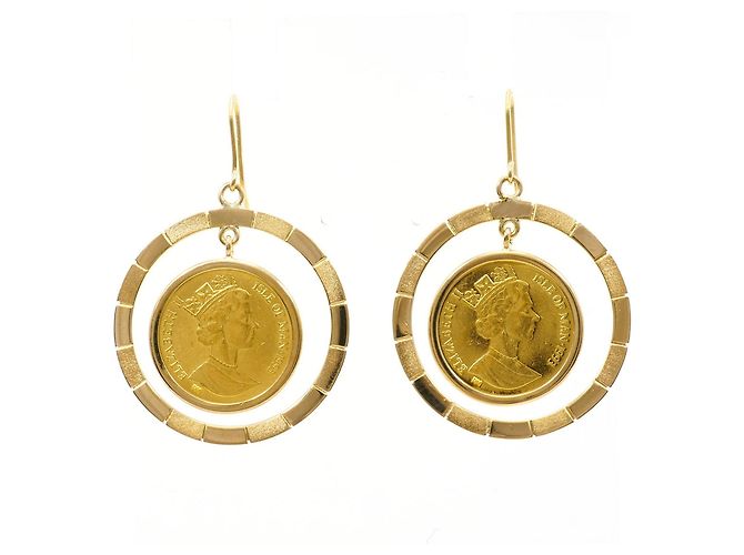 Autre Marque Orecchini a goccia in oro giallo 24K K24 D'oro