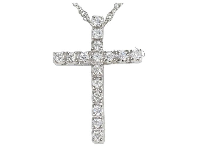 Autre Marque Colar elegante de platina com diamante