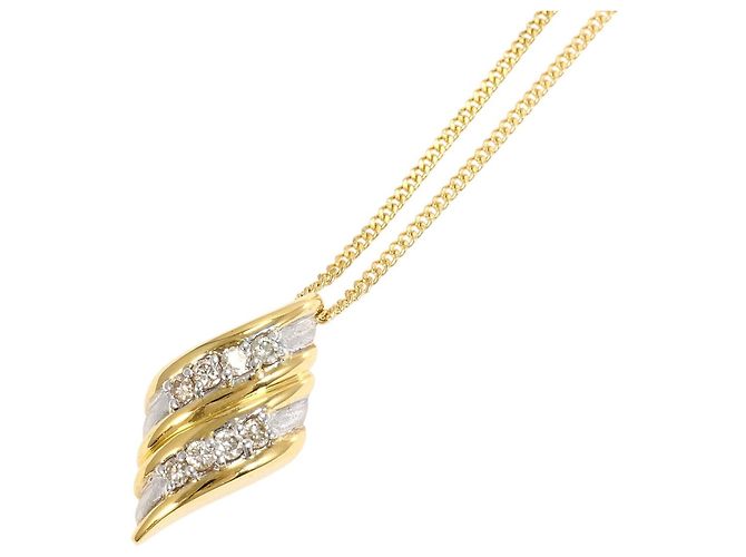 Autre Marque Collar elegante de oro 18K con diamante Dorado