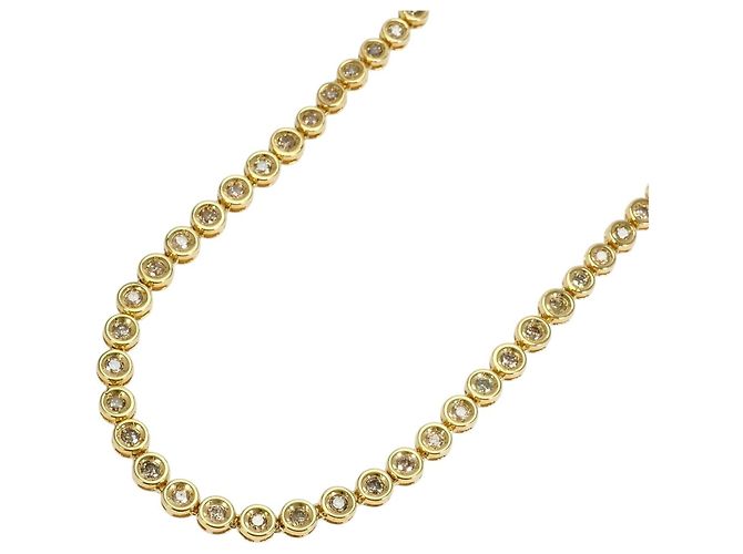 Autre Marque Collar de oro amarillo 18K con diamante marrón Castaño Dorado
