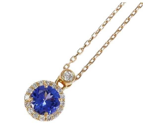 Autre Marque Collana in oro rosa 18K con tanzanite e diamante D'oro