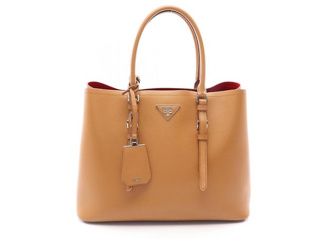 Sac Tote Prada Triangle Logo Marron