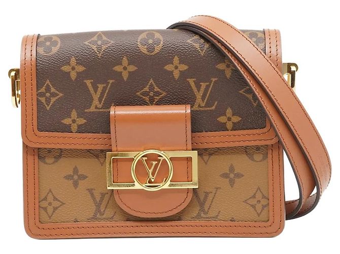 Louis Vuitton Dauphine Reverse Monogram Canvas Mini Castaño