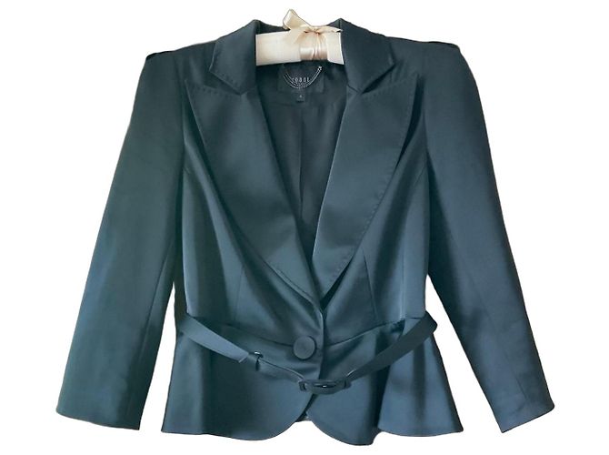 Coast Black Belted Peplum Blazer