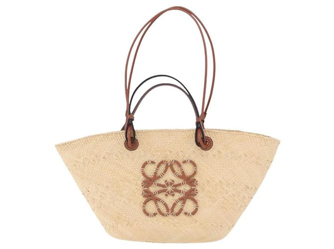 Cesta Loewe Anagram de Rafia Small Beige