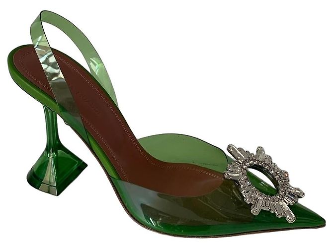 Amina Muaddi Sandali Slingback Begum Verdi Verde