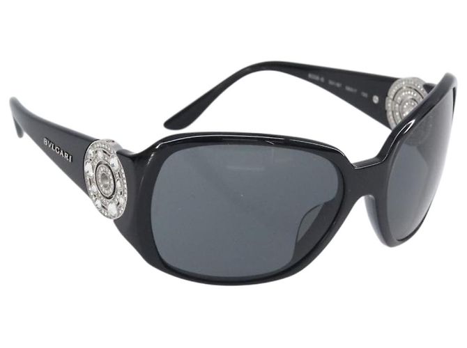Bulgari Gafas de sol BVLGARI Plástico Negro Plata Auth BA16227