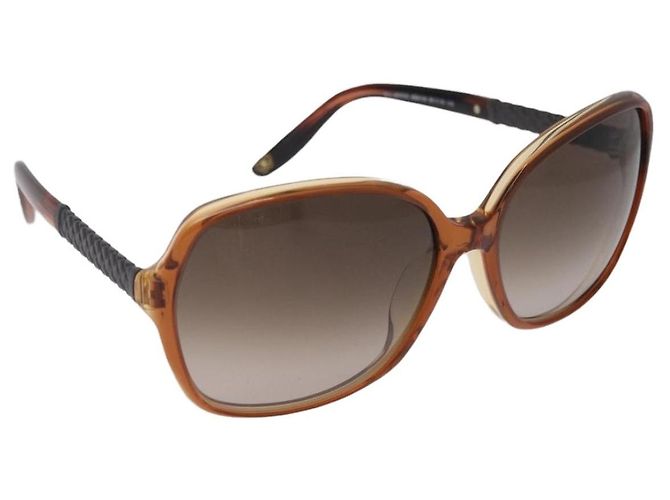 Occhiali da sole Bottega Veneta Plastica Marrone Tono Oro Auth BA16149