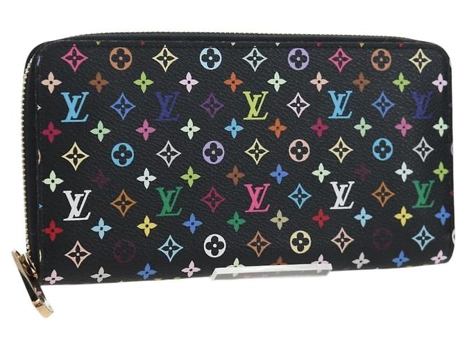 LOUIS VUITTON Monogram Multicolor Zippy Wallet Portafoglio M60050 LV Auth BA15783V Nero