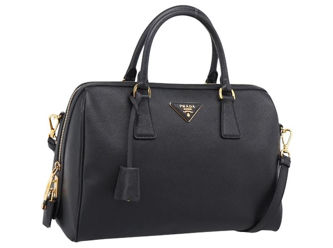 Borsa Mini Boston PRADA
Pelle Saffiano 2 vie Nero Oro Auth fm5456V D'oro