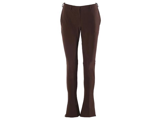 Prada braune Stretch-Ausgestellte Hose