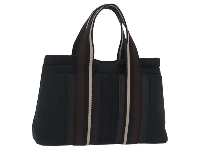 Hermès Bolso de mano HERMES Toroca Horizontal PM Canvas Negro Auth 206842A