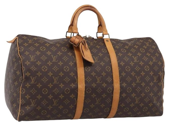 LOUIS VUITTON Monogram Keepall 55 Boston Bag M41424 LV Auth 204725A Monograma