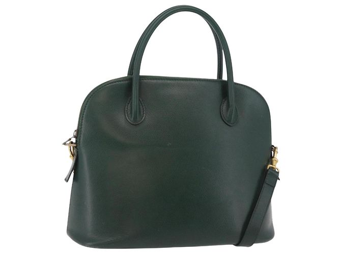 Céline Borsa a mano CELINE in pelle 2way Verde Oro Auth 206449A D'oro