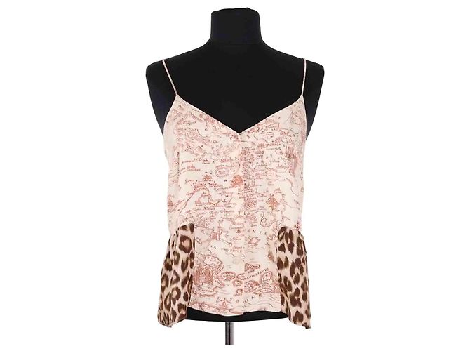 Top senza maniche in seta beige La Prestic Ouiston