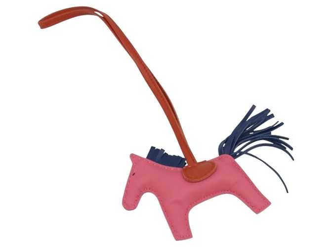 Hermès HERMES Rodeo PM Charm Leather Pink Navy Auth LN101M Rosa Blu navy