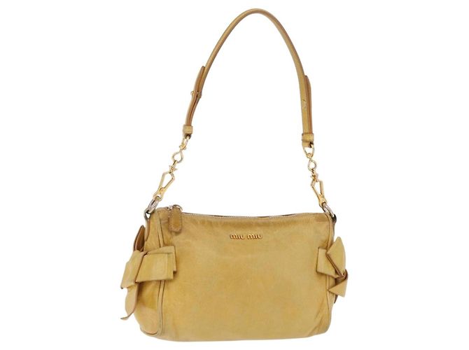 Borsa a tracolla Miu Miu in pelle Giallo Oro Auth 167727A D'oro