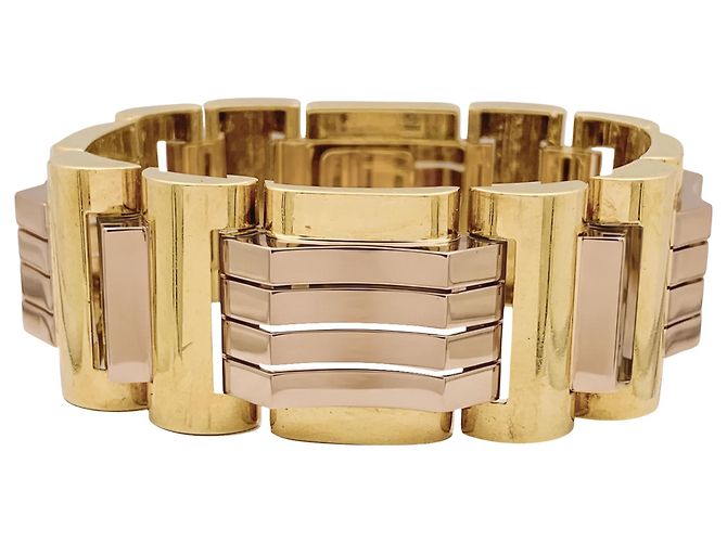 Autre Marque Bracciale "Tank", oro giallo e oro rosa.