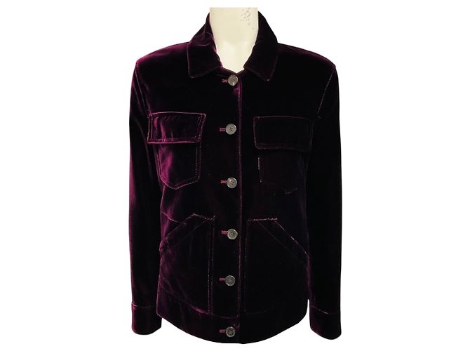 Tom Ford Samtjacke in Dunkellila / Pflaume mit Knopfleiste
