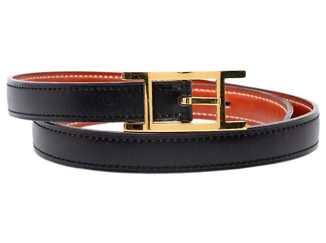 Hermès Quentin Wendelgürtel aus schwarzem Box Calf Leder