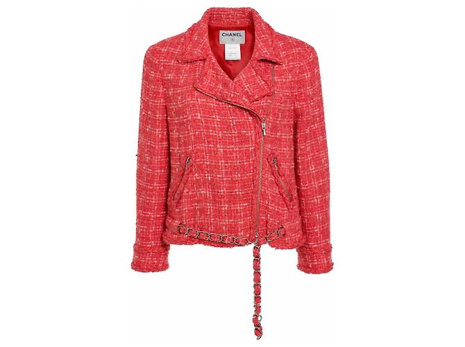 Chanel, Biker tweed jacket in red
