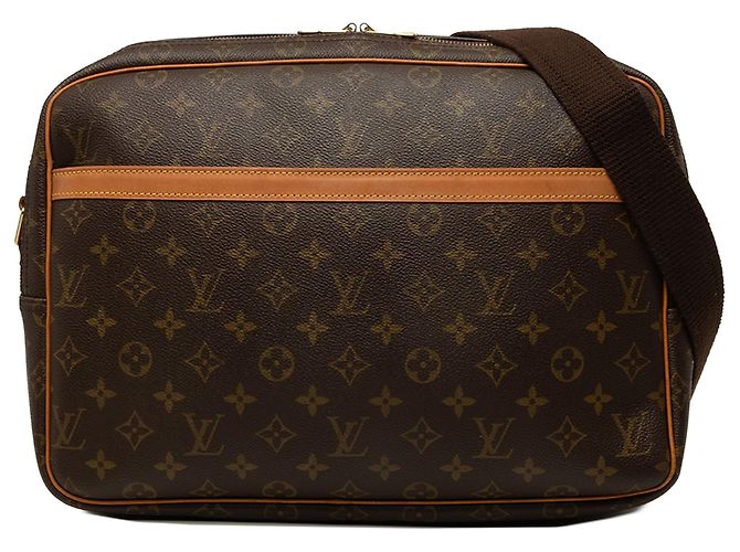 Borsa a tracolla Louis Vuitton Monogram Reporter GM Marrone