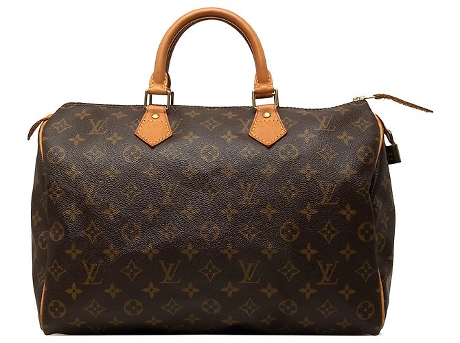 Sac Boston Louis Vuitton Monogram Speedy 35 Marron
