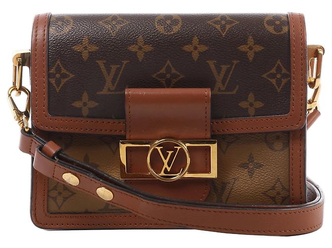 Bolso bandolera Louis Vuitton Dauphine Mini Monogram x Reverse en marrón Roja