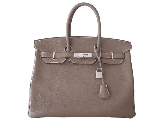 Hermès Birkin 35 Handtasche Etoupe Grau