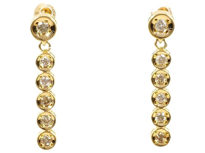 Autre Marque Orecchini a goccia in oro giallo 18K e diamanti D'oro
