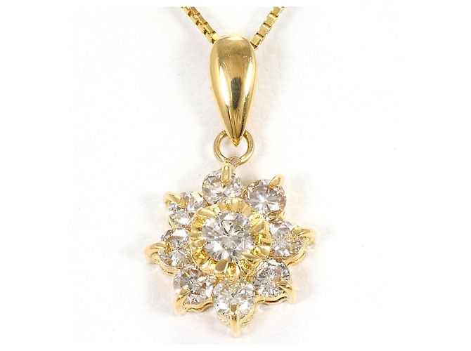 Autre Marque Collar de oro amarillo 18K con diamante Dorado