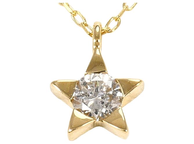 Autre Marque Collar de oro amarillo 18K con diamante Dorado