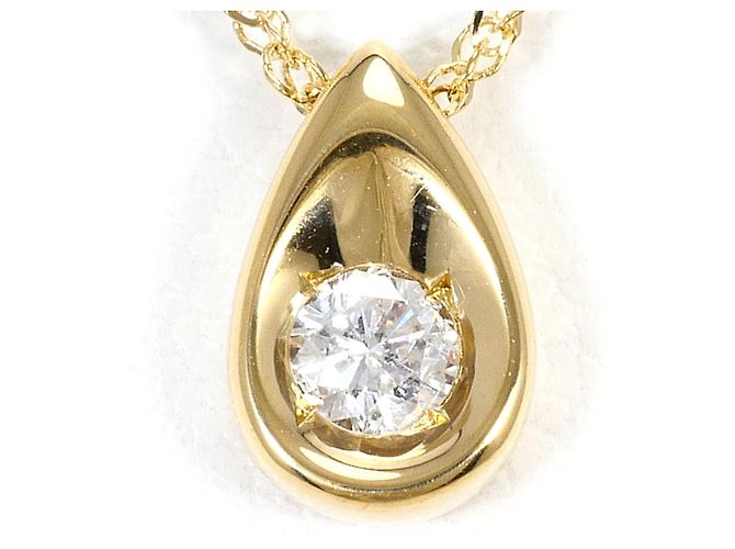 Autre Marque Collar de oro amarillo 18K con diamante Dorado
