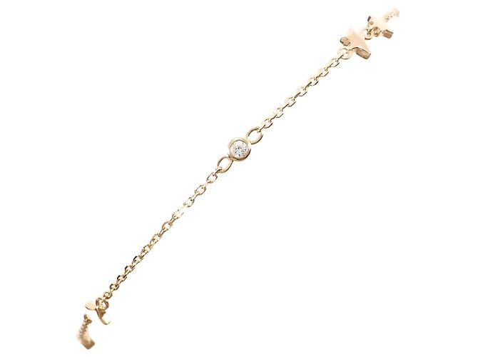 Autre Marque Pulseira de berloques em ouro rosa 18K com diamante Dourado