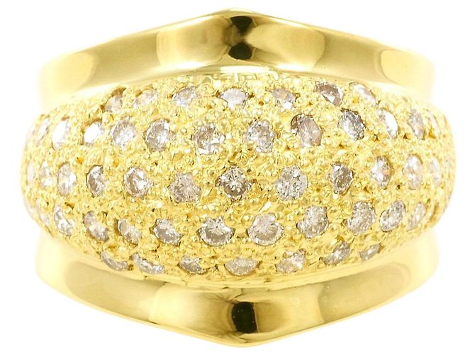 Autre Marque Ehering aus 18K Gelbgold mit Diamanten Golden