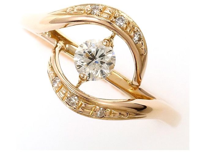 Autre Marque Ehering aus 18K Roségold mit Diamant Golden