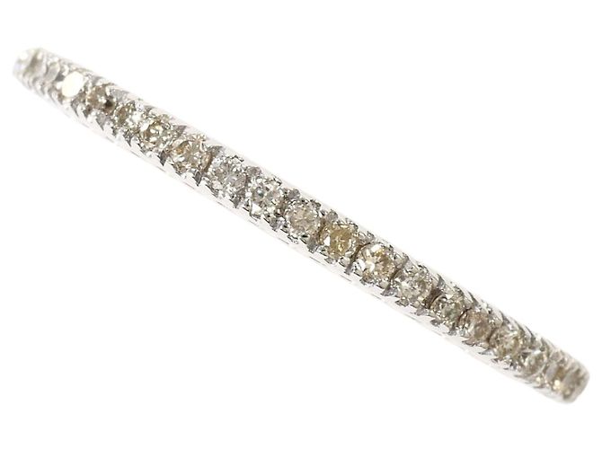 Autre Marque Bague alliance en or blanc 18K et diamants Doré